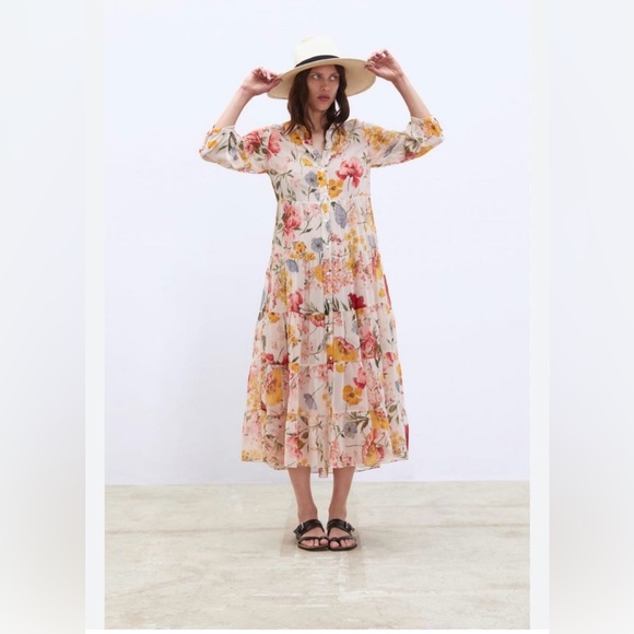 Primark Dresses & Skirts - 🆕 PRIMARK Sheer Floral Multicolor Dress Large